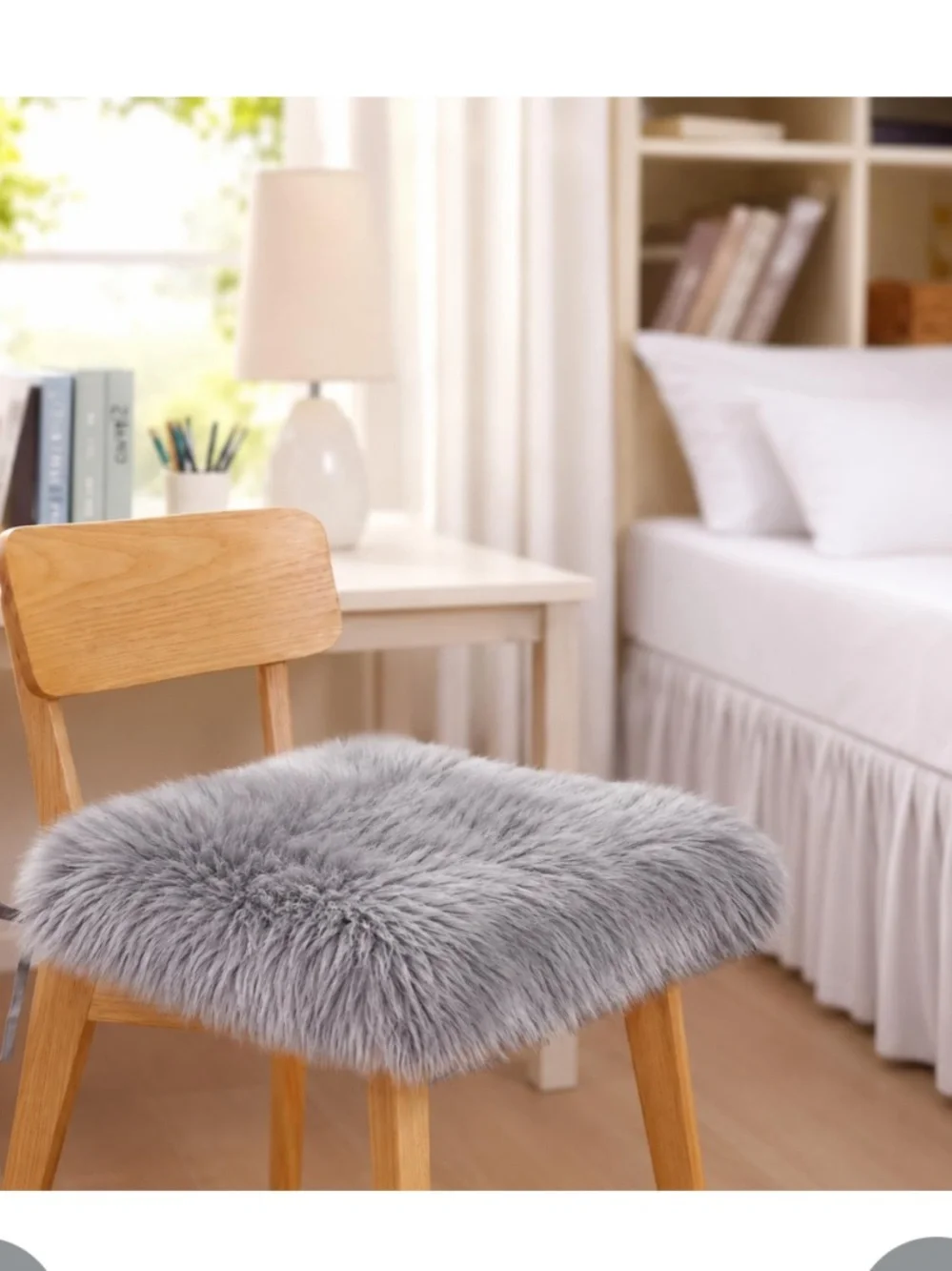 Fluffy Faux Sheepskin Chair Cover - GRAY
